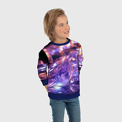 Свитшот детский Плавление абстрактных блестящих камней, цвет: 3D-синий — фото 2