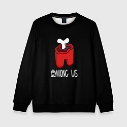 Свитшот детский Among us logo red, цвет: 3D-черный