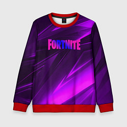 Свитшот детский Fortnite neon stripes angles logo, цвет: 3D-красный
