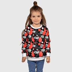 Свитшот детский Лисицы паттерн цветной, цвет: 3D-белый — фото 2
