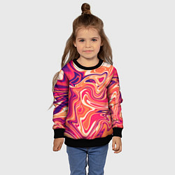 Свитшот детский Абстракция кислотно мраморный фон, цвет: 3D-черный — фото 2