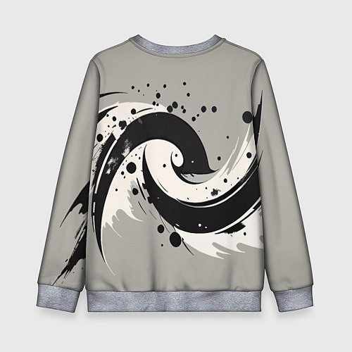 Детский свитшот Инь-янь абстракция - нейроарт / 3D-Меланж – фото 2