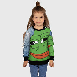 Свитшот детский Хитрый лягушонок пепе, цвет: 3D-черный — фото 2