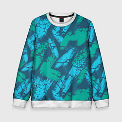 Свитшот детский Абстракция узорчатая кисть, цвет: 3D-белый