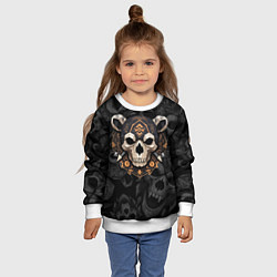 Свитшот детский Череп медведя, цвет: 3D-белый — фото 2