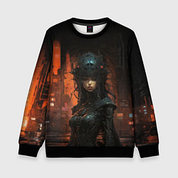 Свитшот детский Кибернетическая хозяйка подземелья, цвет: 3D-черный