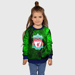 Свитшот детский Liverpool green fire, цвет: 3D-синий — фото 2