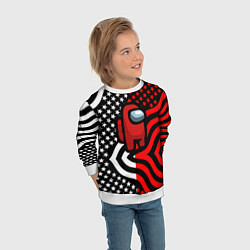 Свитшот детский Among us usa style, цвет: 3D-белый — фото 2