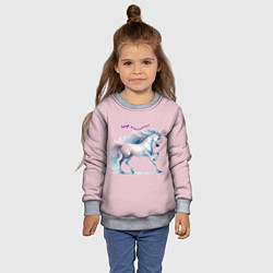 Свитшот детский Чаруй реальность на розовом, цвет: 3D-меланж — фото 2