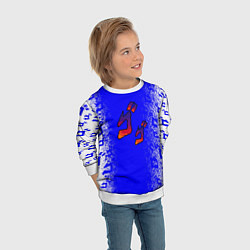Свитшот детский Jojos bizarre adventure - синяя символига-лого, цвет: 3D-белый — фото 2