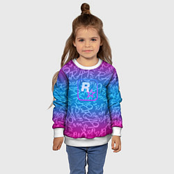 Свитшот детский Rock star neon, цвет: 3D-белый — фото 2