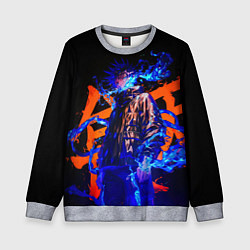 Свитшот детский Маг Мэгуми Фусигуро - Магическая битва, цвет: 3D-меланж