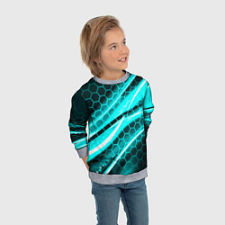 Свитшот детский Неоновая броня абстракция, цвет: 3D-меланж — фото 2