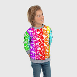 Свитшот детский Marshmello rainbow, цвет: 3D-меланж — фото 2