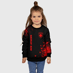 Свитшот детский AEK Athens - red gradient вертикально, цвет: 3D-черный — фото 2