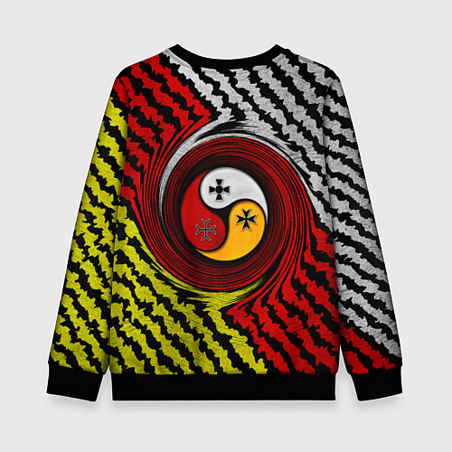 Детский свитшот Осетия полоски / 3D-Черный – фото 2