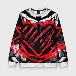 Детский свитшот Red and white abstraction on a black background