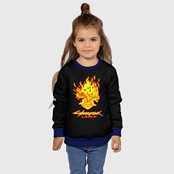 Свитшот детский Cyberpunk 2077 fire logo, цвет: 3D-синий — фото 2