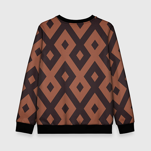Детский свитшот Геометрический узор ромб / 3D-Черный – фото 2
