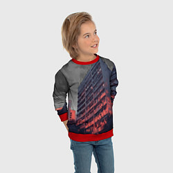 Свитшот детский Сумрачный спальный район, цвет: 3D-красный — фото 2