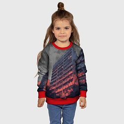 Свитшот детский Сумрачный спальный район, цвет: 3D-красный — фото 2