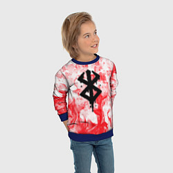 Свитшот детский Берсерк лого в огне, цвет: 3D-синий — фото 2