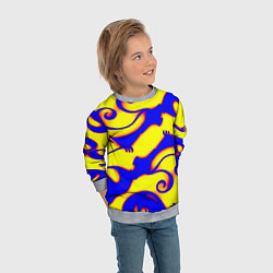 Свитшот детский Аниме драконы неон, цвет: 3D-меланж — фото 2