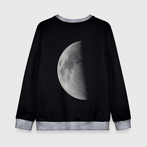 Детский свитшот Мопс и луна / 3D-Меланж – фото 2
