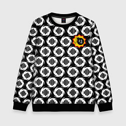 Свитшот детский Serious Sam logo pattern, цвет: 3D-черный