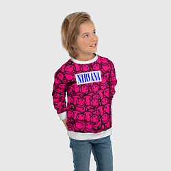 Свитшот детский Nirvana pink logo, цвет: 3D-белый — фото 2