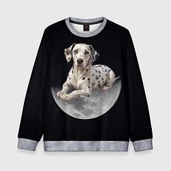 Свитшот детский Далматин и луна, цвет: 3D-меланж