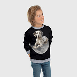 Свитшот детский Далматин и луна, цвет: 3D-меланж — фото 2