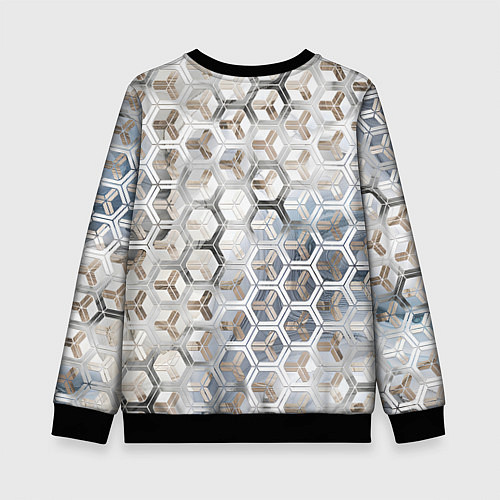 Детский свитшот Зеркальные соты с переливами света / 3D-Черный – фото 2