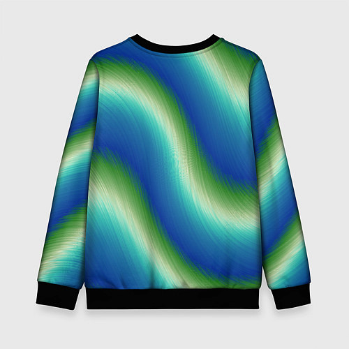 Детский свитшот Морская волна арт / 3D-Черный – фото 2