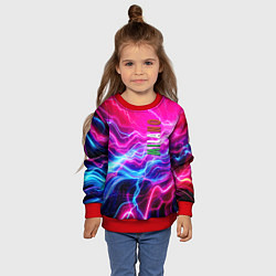 Свитшот детский Milano - neon abstraction, цвет: 3D-красный — фото 2
