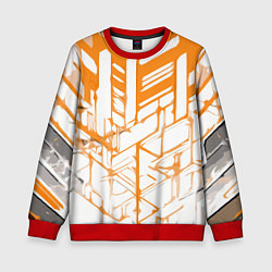 Детский свитшот Агрессивные оранжевые полосы на белом фоне