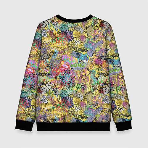Детский свитшот Граффити на стене / 3D-Черный – фото 2