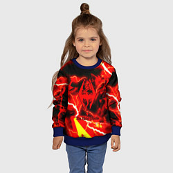 Свитшот детский Skyrim red storm logo, цвет: 3D-синий — фото 2