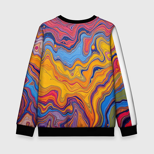 Детский свитшот Поток разноцветной краски / 3D-Черный – фото 2