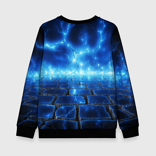 Детский свитшот Deadlock Abrams синие молнии / 3D-Черный – фото 2
