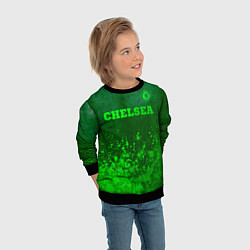 Свитшот детский Chelsea - green gradient посередине, цвет: 3D-черный — фото 2