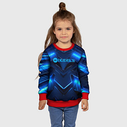 Свитшот детский Deadlock logo и синий неон, цвет: 3D-красный — фото 2