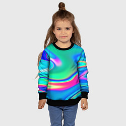 Свитшот детский Неоновые голографические краски - светло-голубоват, цвет: 3D-черный — фото 2