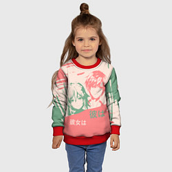 Свитшот детский Он и она - аниме, цвет: 3D-красный — фото 2