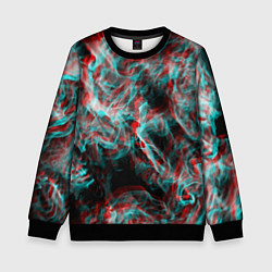 Свитшот детский Дым из вейпа глитч, цвет: 3D-черный