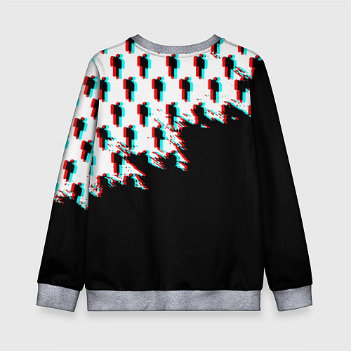 Детский свитшот Billie Eilish pattern glitch / 3D-Меланж – фото 2
