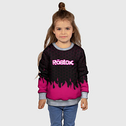 Свитшот детский Roblox fire pink, цвет: 3D-меланж — фото 2