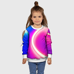 Свитшот детский Неоновый свет текстура, цвет: 3D-белый — фото 2