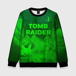 Свитшот детский Tomb Raider - green gradient посередине, цвет: 3D-черный