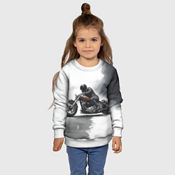 Свитшот детский Крутой байкер скетч, цвет: 3D-белый — фото 2